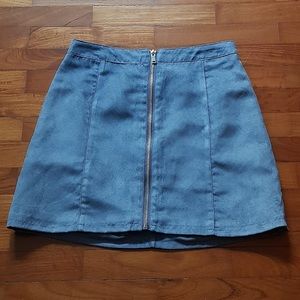 H&M Faux Suede Mini Skirt in Periwinkle